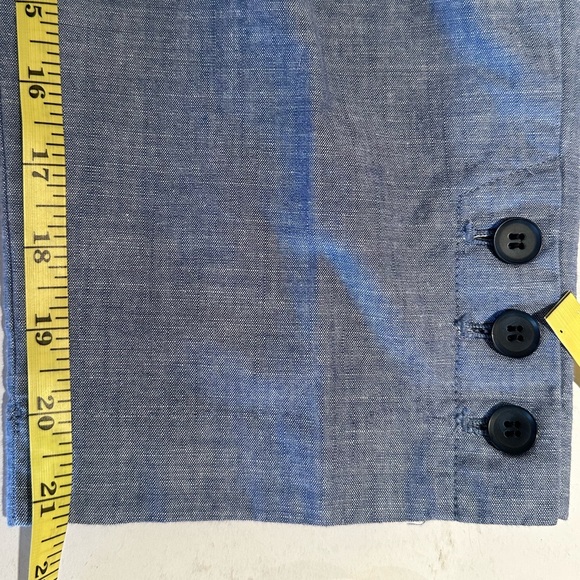 Talbots Light Blue Chambray Perfect Crop Pants 12p  EUC - Picture 6 of 6